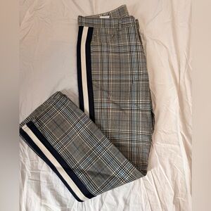 Mother Plaid Pants with Stripe